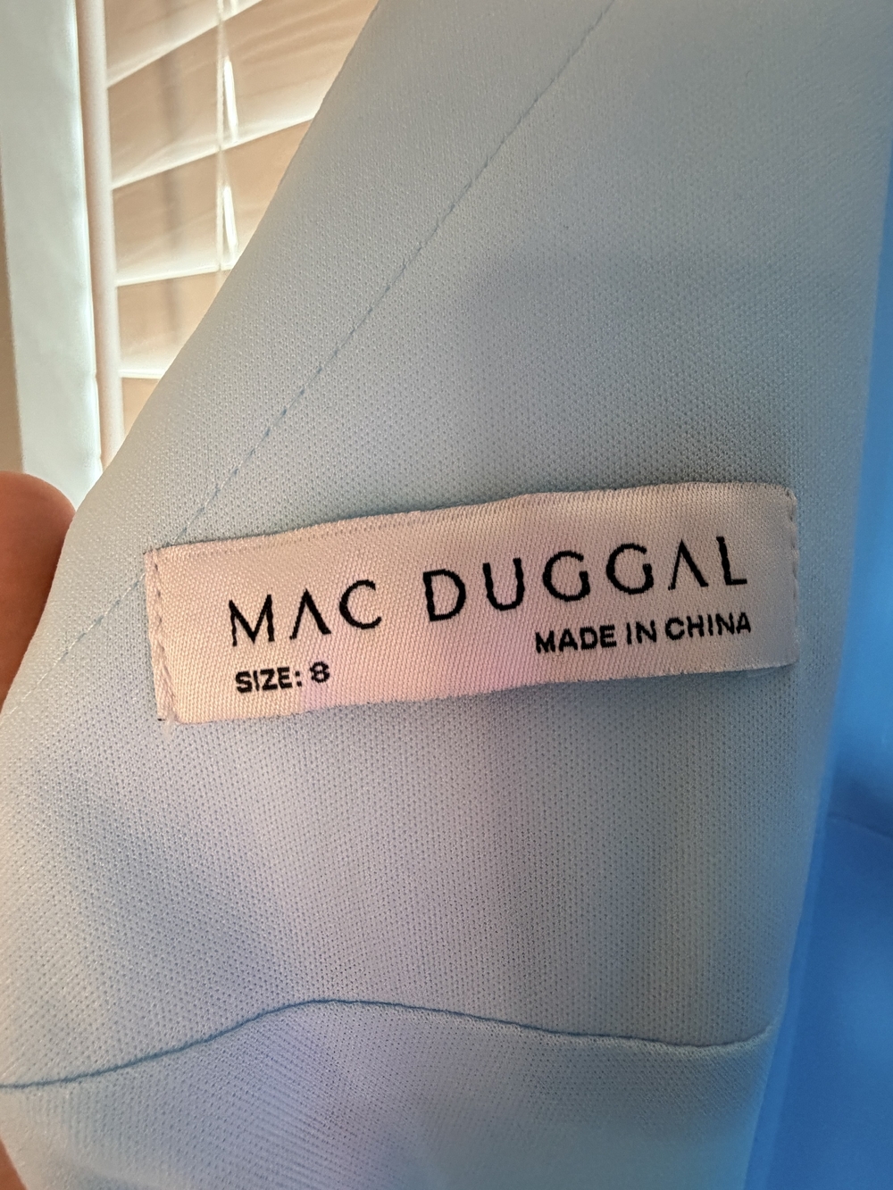 Mac Duggal Light Blue Ruffle Wrap Maxi Dress 68551 - Picture 6 of 8